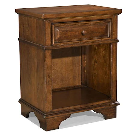 Nightstand with Drawer and Open Compartment